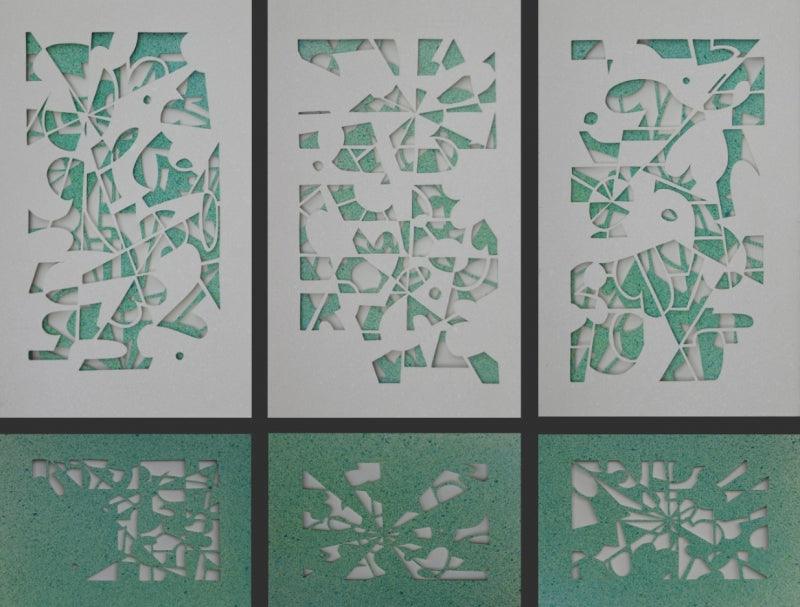 Abstract acrylic painting titled 'Untitled 9', 17x8 inches, by artist Unnati Shukla on Paper