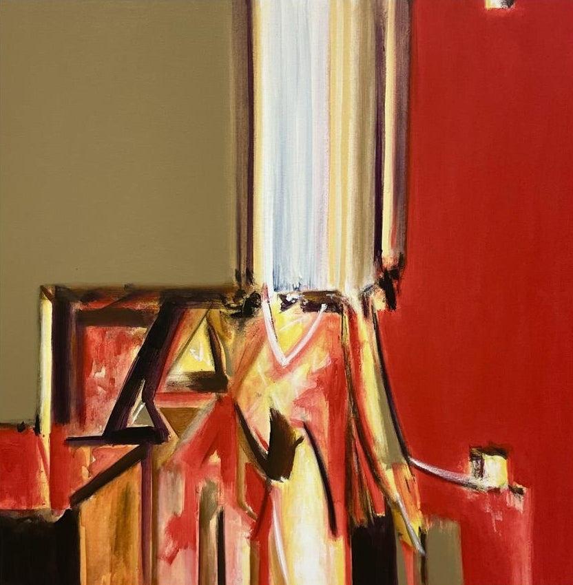 Untitled 9' abstract acrylic painting by artist Chaitan Bhosale, 36x36 inch, on canvas