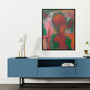 'Untitled' painting by D S Rane shown on a wall in a furnished room.