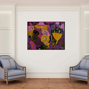 'Untitled H' painting by Pankaj Kumar Singh shown on a wall in a furnished room.