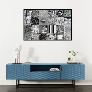 Preview of 'Untitled No 17 (abstract)' Painting by Sumit Mehndiratta shown on a wall in a furnished room.