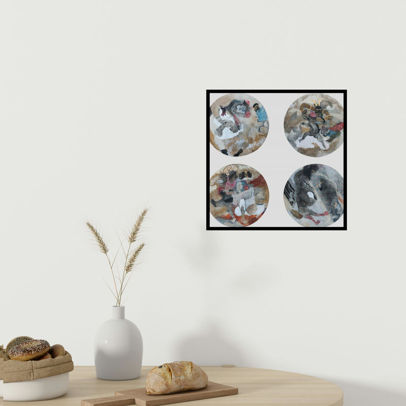 In-situ view of Susmita Chowdhury's 'Untold Story' painting in a room