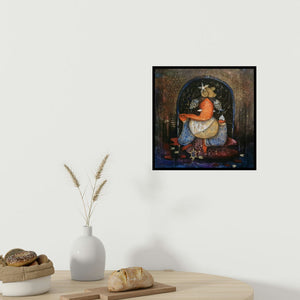 In-situ view of Pooja Mhatre's 'Vakratunda (Ganesha Aquatic Guardian)' painting in a room