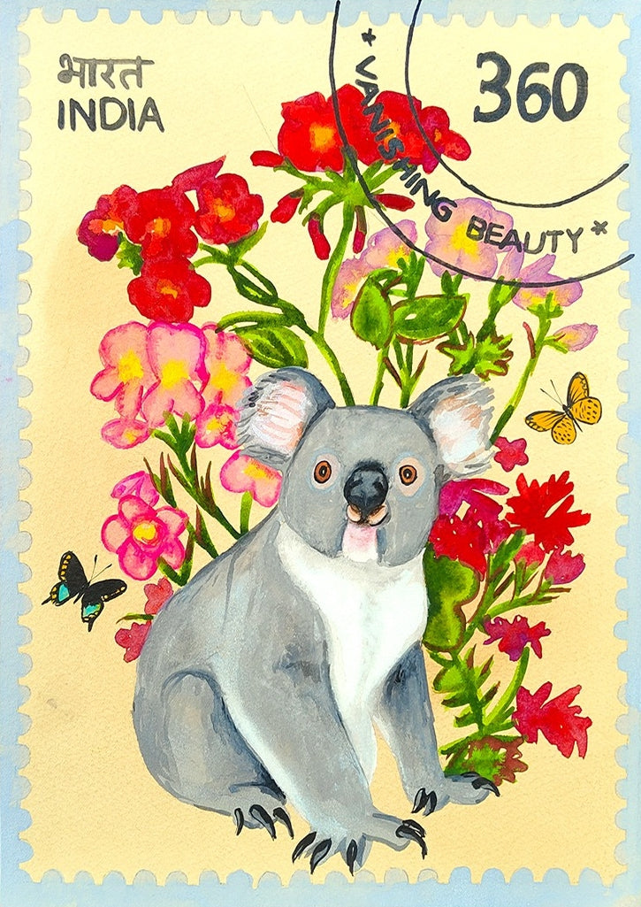 Vanishing Beauty 30' animals watercolor painting by artist Manisha Agarwal, 12x9 inch, on paper