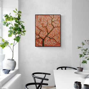 In-situ view of Sumit Mehndiratta's 'Vanmesh Riza' painting in a room