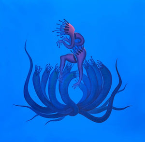 contemporary acrylic painting titled 'Vashuki', 48x48 inches, by artist Nitesh Panchal on Canvas