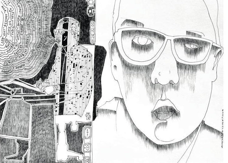 Verbosing 2' figurative pen-ink drawing by artist Pavan Kumar D, 12x17 inch, on paper