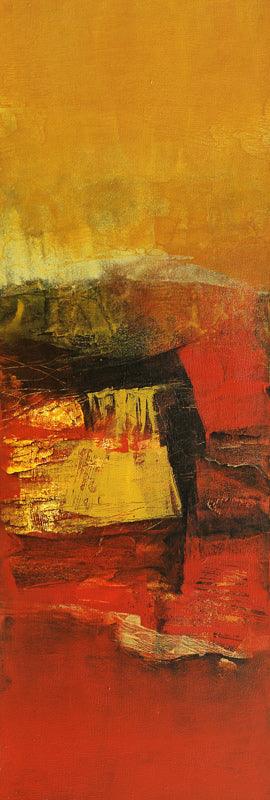 Abstract acrylic painting titled 'Vertical Composition I', 20x12 inches, by artist Siddhesh Rane on Canvas