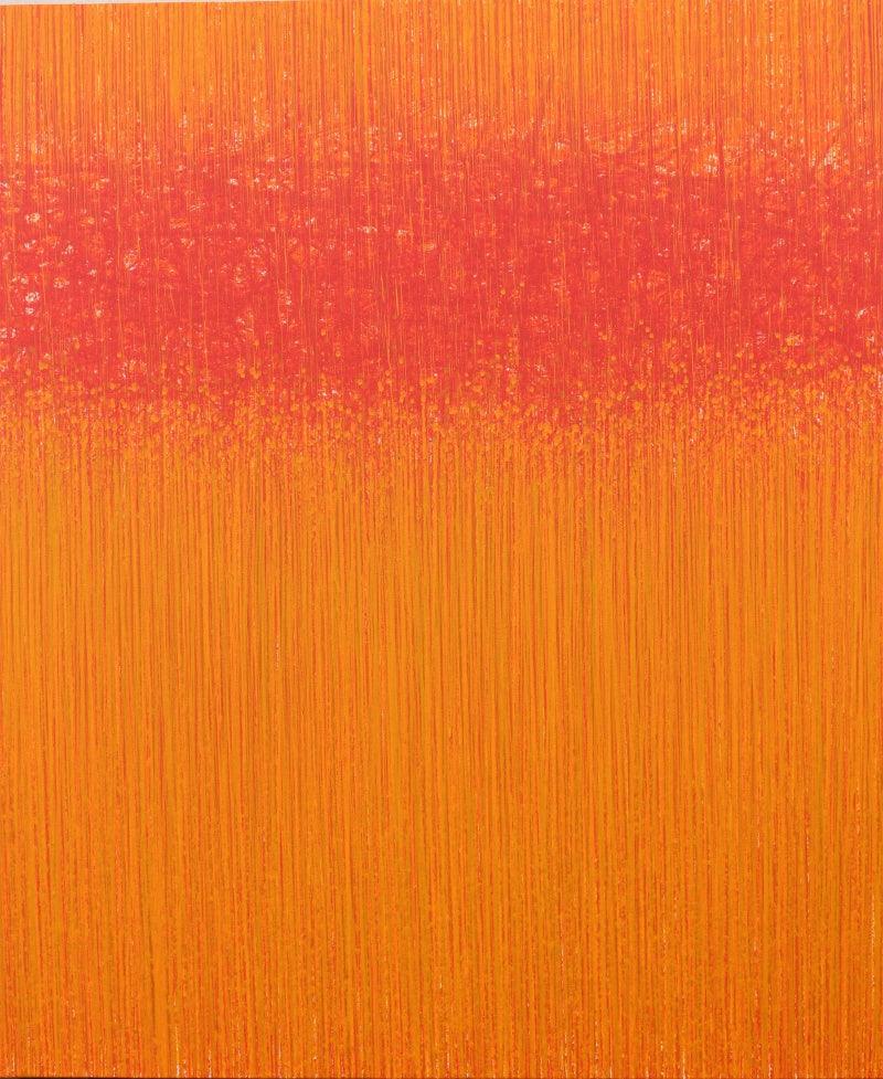 Abstract acrylic painting titled 'Vibrancy 1', 36x30 inches, by artist Satish Bhaisare on Canvas