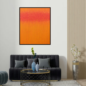 'Vibrancy 1' painting by Satish Bhaisare shown on a wall in a furnished room.