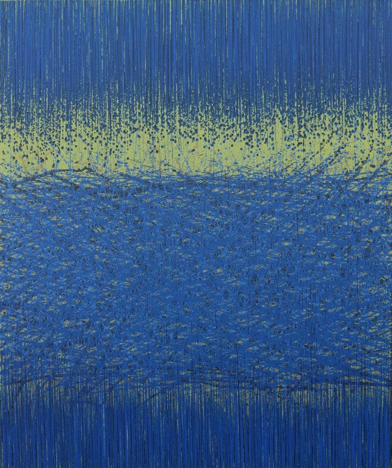 Abstract acrylic painting titled 'Vibrancy 2', 36x30 inches, by artist Satish Bhaisare on Canvas