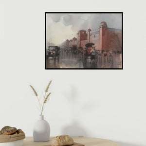 In-situ view of Bijay Biswaal's 'Vintage Calcutta (Untitled)' painting in a room