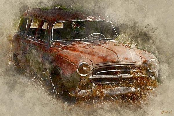 Vintage Car Digital Art by Pushkar Chatterjee | ArtZolo.com