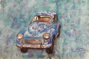 Transportation watercolor painting titled 'Vintage Series 3', 15x24 inches, by artist Kanchan Hande on Paper
