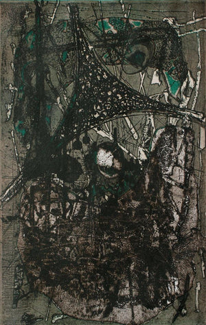 Viscosity 2 (Fragmented Gaze) by Murali Chinnasami, Original Acrylic Abstract Painting on Wood, Small Vertical Wall Art