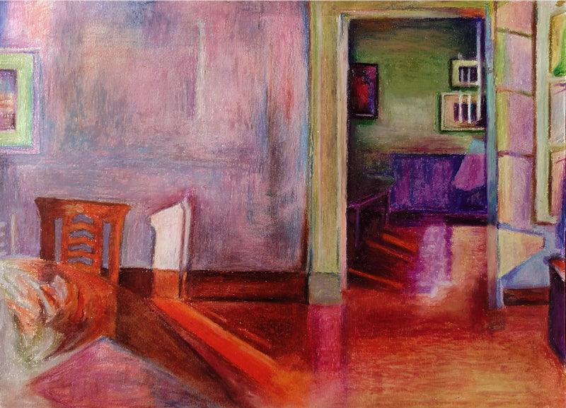 Landscape oil pastel painting titled 'Vision Corrosion 6', 10x14 inches, by artist Banani Karmakar Bhunia on Paper