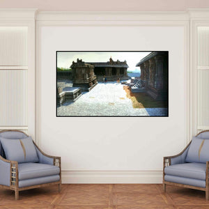 'Vitthala Temple Hampi 2 (Hampi Temple Scene)' painting by Pravin Pasare shown on a wall in a furnished room.