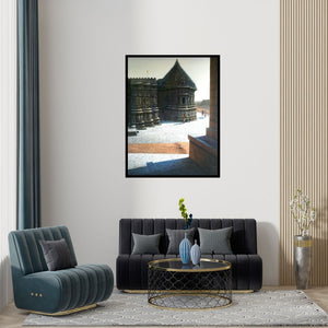 Preview of 'Vitthala Temple Hampi 40 (Kopeshwar Temple)' Painting by Pravin Pasare shown on a wall in a furnished room.