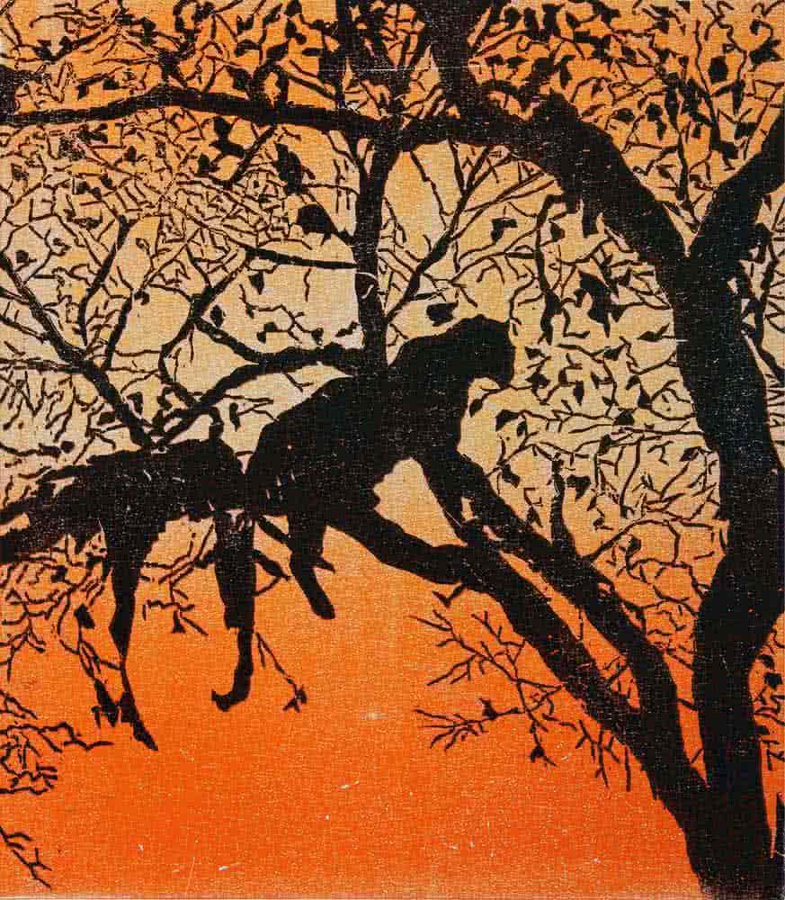 Figurative printmaking titled 'Waiting For Dark', 11x10 inches, by artist Tapan Madkikar on Paper