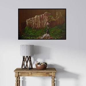 In-situ view of Yogesh Lahane's 'Wani (Sacred Ascent)' painting in a room