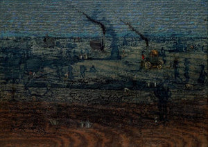 Landscape mixed media painting titled 'We Make Lots Of Body Action Painting Daily', 60x84 inches, by artist Balaji Ponna on Canvas