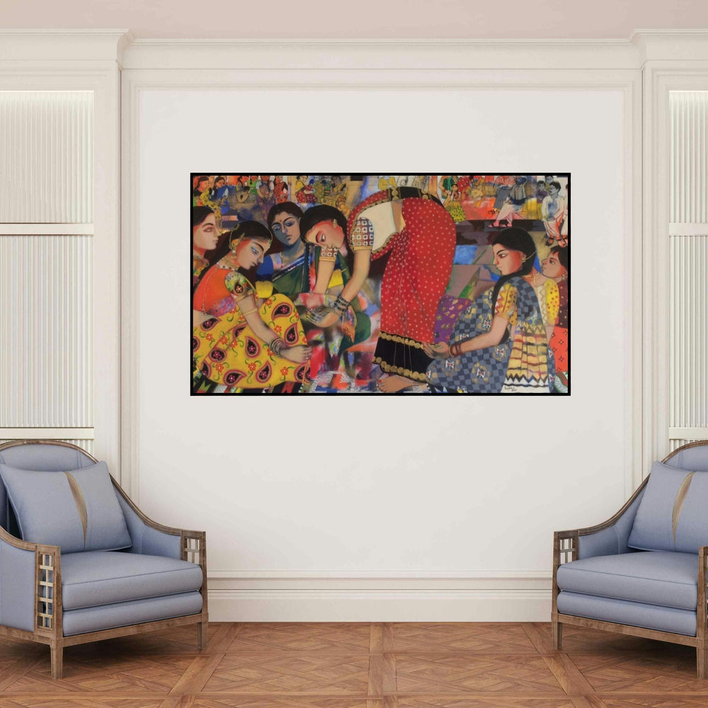 Wedding Rituals by artist Anjani Reddy displayed in a Elegant Family Room