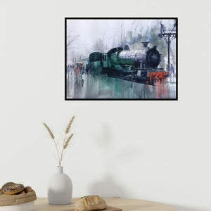 In-situ view of Bijay Biswaal's 'Wet Platform 21' painting in a room