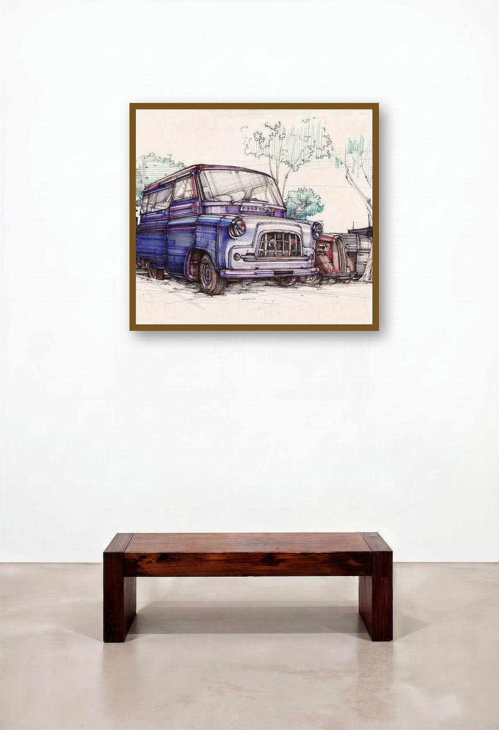 Wheels At Rest 8 (Blue Van and Truck)