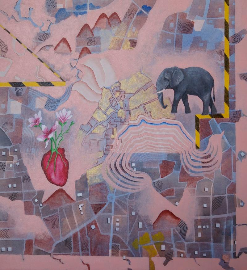 Animals acrylic painting titled 'Who I Am', 24x24 inches, by artist Govind Biswas on Canvas