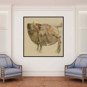 In-situ view of Ajay Deshpande's 'The Wild Goat 2' painting in a room