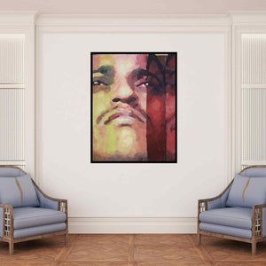 In-situ view of Sameer Gorde's 'Within 3 (The Gaze)' painting in a room