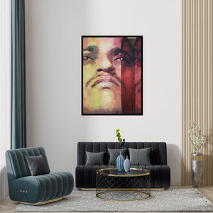 Preview of 'Within 3 (The Gaze)' Painting by Sameer Gorde shown on a wall in a furnished room.