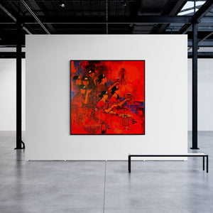 In-situ view of Sachin Sagare's 'Women In Group 5 (Devotion's Glow)' painting in a room