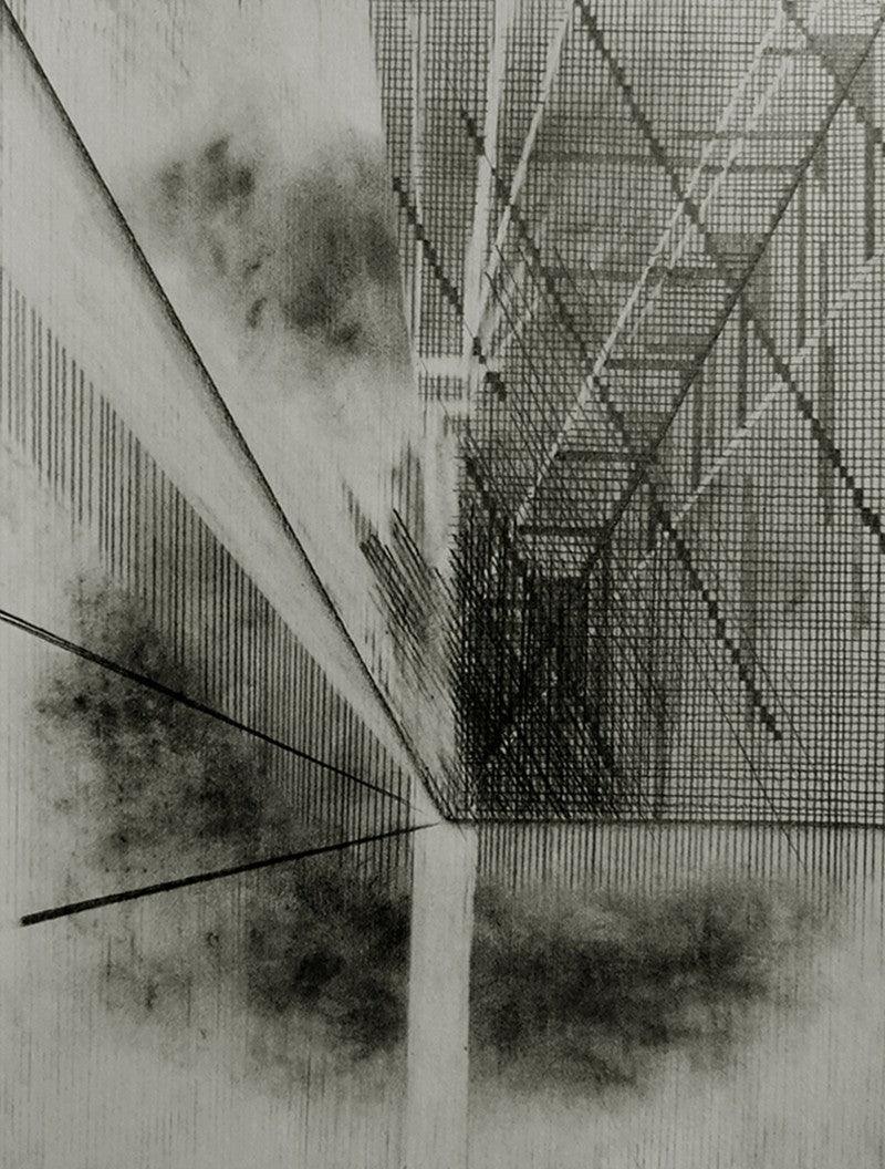 Abstract mixed media drawing titled 'Work Done Is Zero 7', 14x11 inches, by artist Apurba Salui on Paper