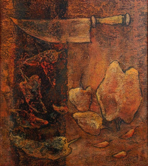 Food acrylic painting titled 'Yellow Chillies', 10x9 inches, by artist Mahendra Parmar on Paper