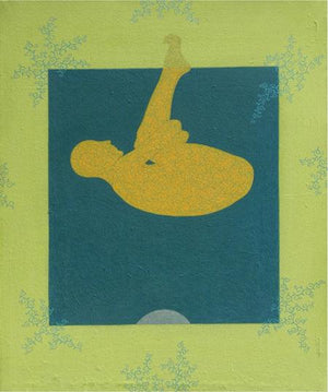 Yogi by Ram Prasad Halder, Original Tempera Fantasy Painting on Canvas, Medium Vertical Wall Art