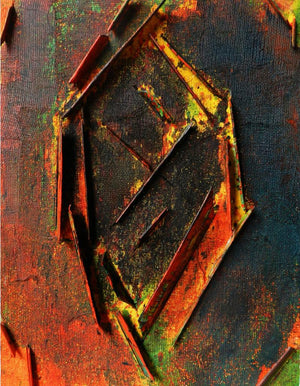 Zero Time 2 (Untitled) by Sanjay Sawant, Original Mixed Media Abstract Painting on Mount Board, Small Vertical Wall Art