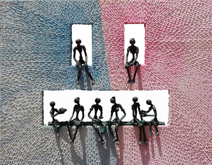 Canvas Gesso Metal Sculpture