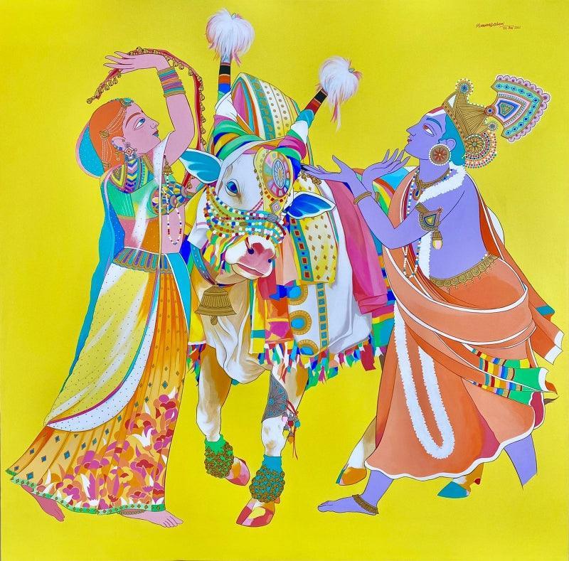 Captivating Radha/Radhe Paintings: Grace & Divinity for Your Home - Exclusive Collection Available for Sale Online
