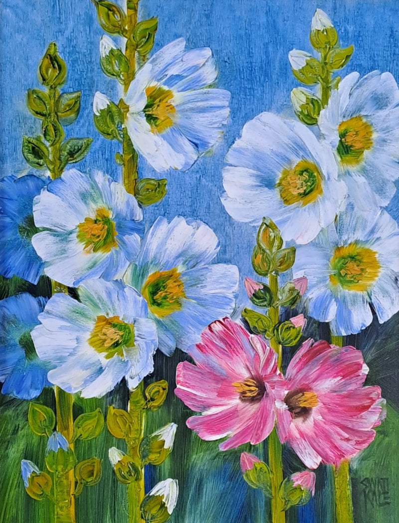 Hollyhocks Paintings & Art