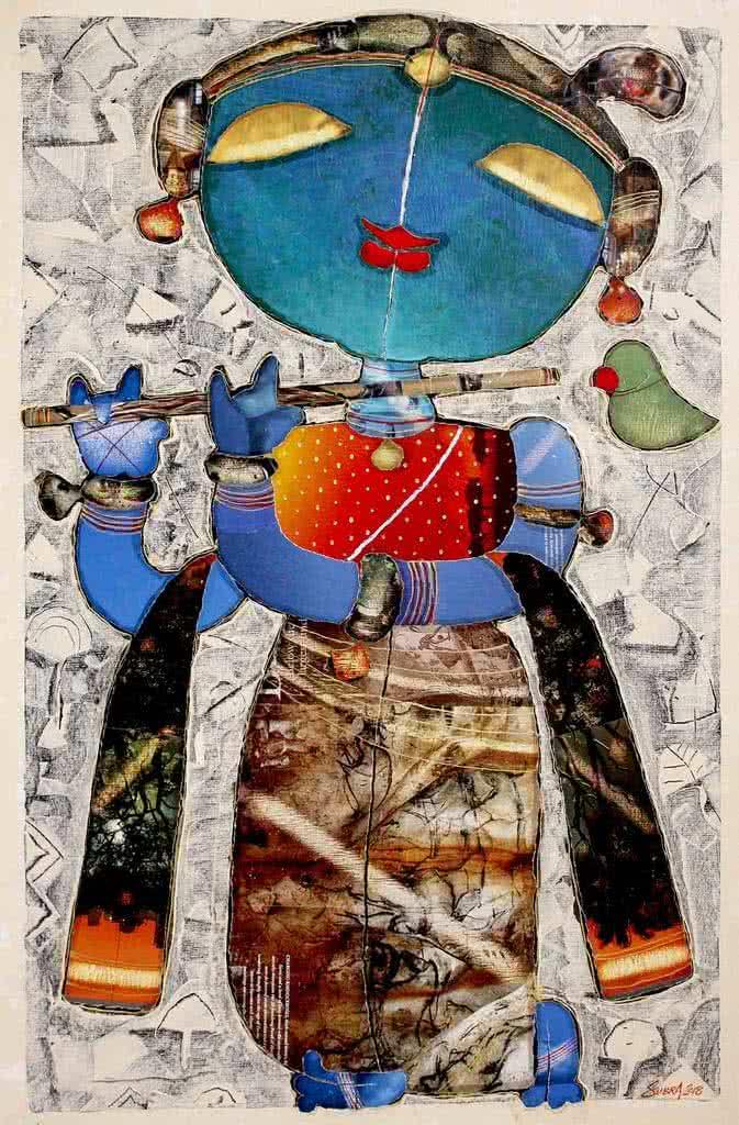 Krishna Playing Flute Paintings - Divine Melodies for Your Home - Exclusive Collection Available for Sale Online