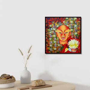 In-situ view of Deepali Mundra's '02 Small' painting in a room