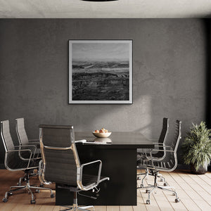 Preview of '1 (The Anthropocene Mark)' Painting by Manish Sharma shown on a wall in a furnished room.