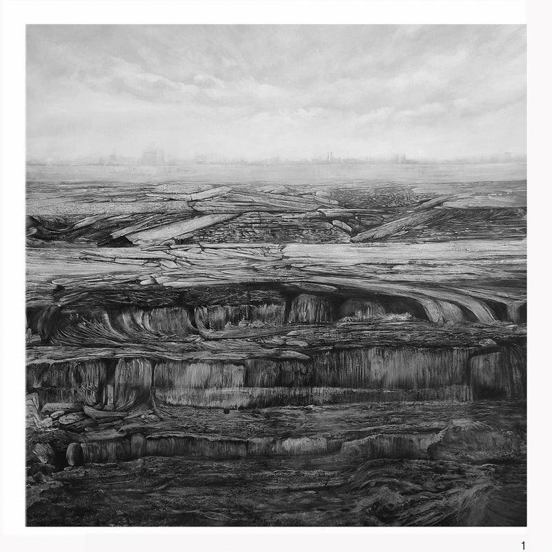 Landscape acrylic ink painting titled '1', 48x48 inches, by artist Manish Sharma on Canvas