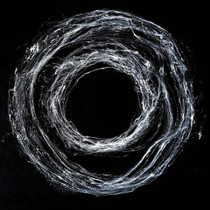 10 Hours 26 Minutes Life Facsimile (Event Horizon) by Sandeep Kumar, Original Pen Ink Abstract Painting on Canvas, Small Square Wall Art