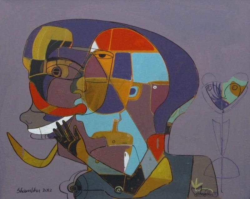 Figurative acrylic painting titled '101', 24x30 inches, by artist Shambhu Prasad Reddy Kolli on canvas