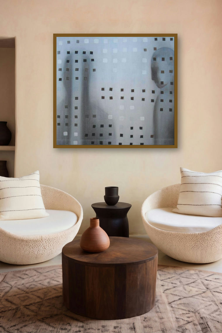 11 Mirror Image (Veiled Identities) by artist Satish Kale displayed in a Contemporary gallery