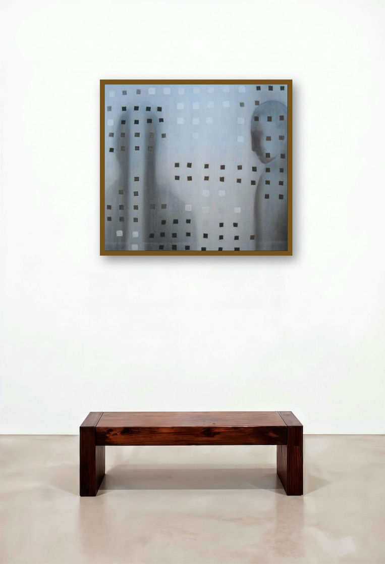 11 Mirror Image (Veiled Identities) by artist Satish Kale displayed in a Traditional Foyer