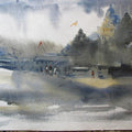 Landscape watercolor painting titled '11111 131', 12x18 inches, by artist Prafulla Taywade on cold pressed