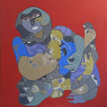 Figurative acrylic painting titled '125', 36x36 inches, by artist Shambhu Prasad Reddy Kolli on canvas